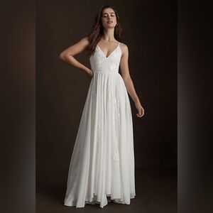 BHLDN Bonaire V-Neck Embroidered Wedding Gown